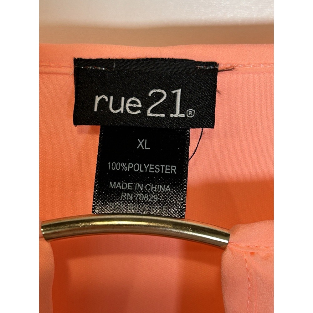 Rue 21 Neon Coral Dress Women's XL - Picture 4 of 8